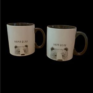 NOVOGRATZ Mama Bear and Papa Bear Mugs. Large mugs sold as pair. Like new.